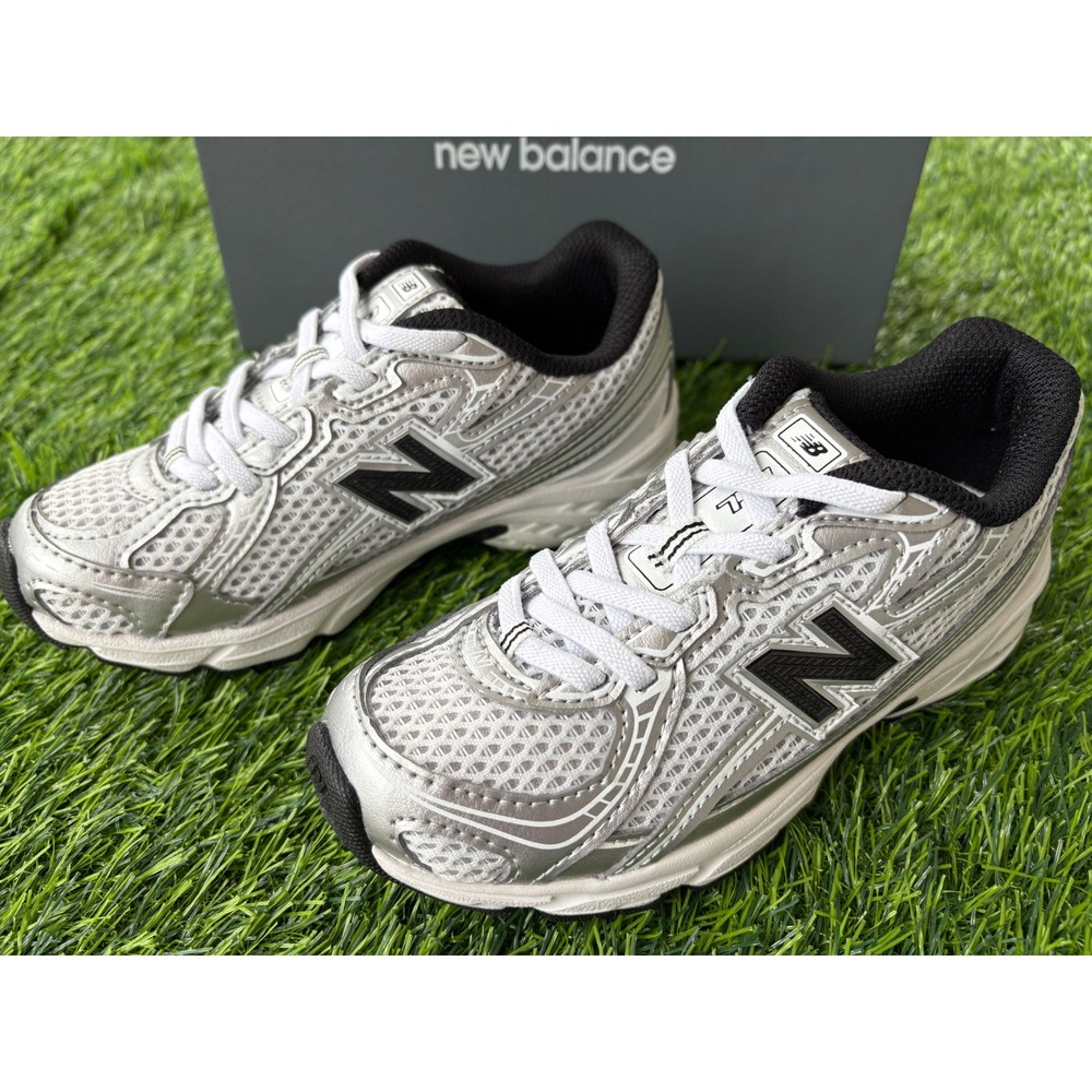 New Balance 740 Bungee Lace Kids Sneakers Grey Black PZ740NW Size 11